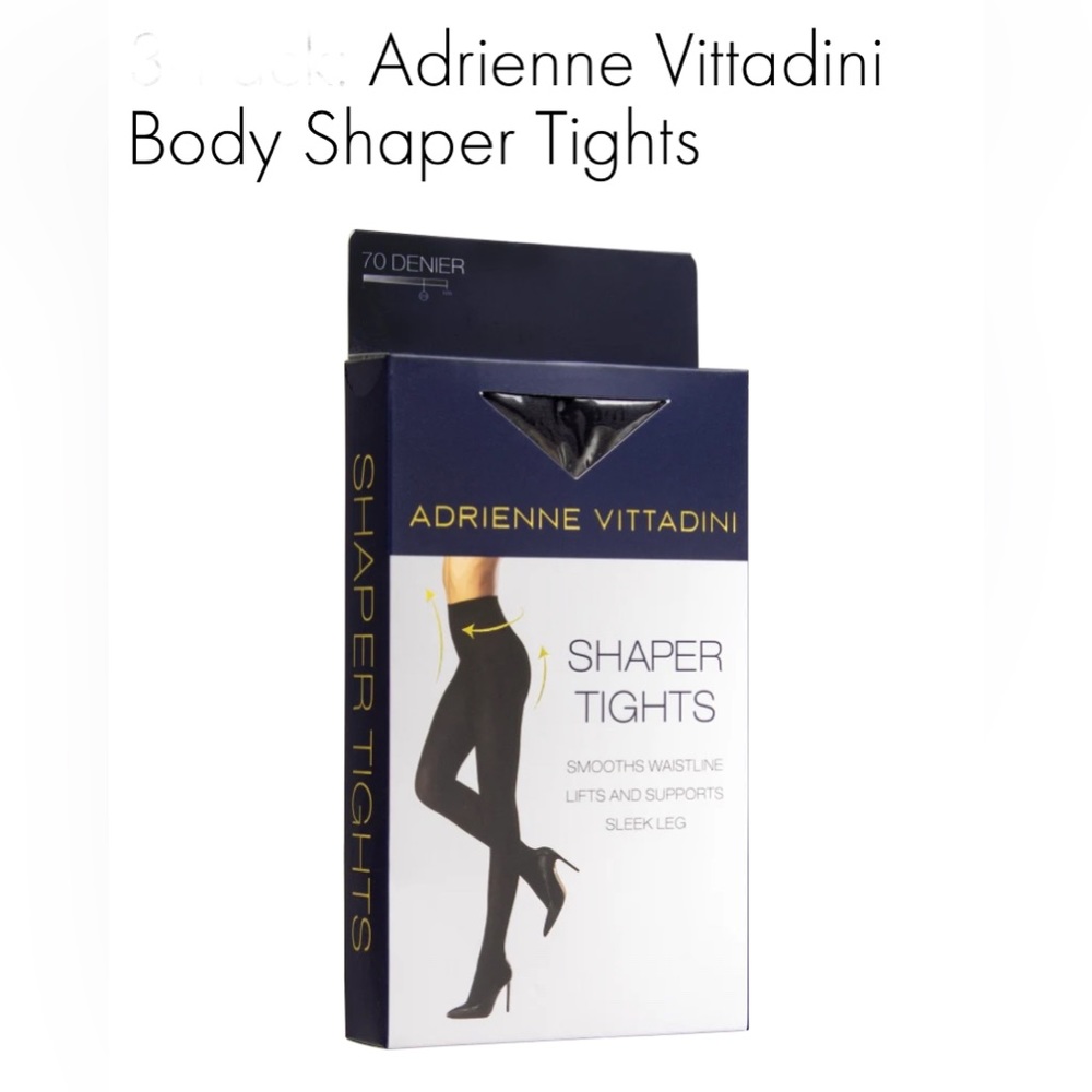 2 Pack - Adrienne Vittadini Black Shaper Tights